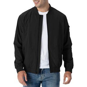 Men's Lightweight Bomber Jacket Casual Windbreaker Flight Golf Spring Jacket